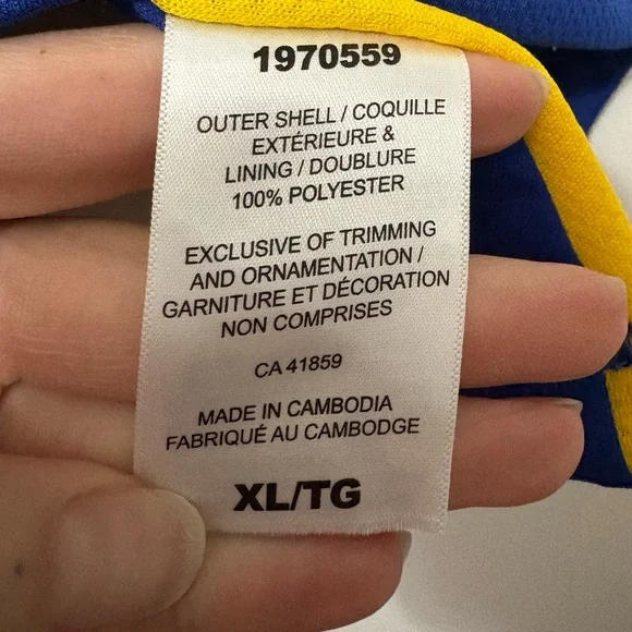 NWT - NBA Blue and Yellow Golden State Basketball Jersey - Curry #30 - Size XL - Picture 11 of 11